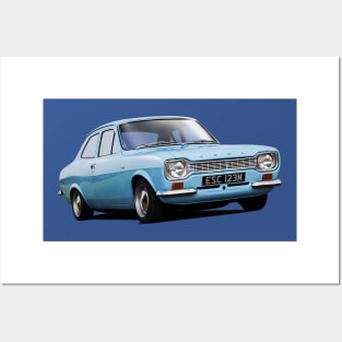 Mk 1 Ford Escort in blue Posters and Art